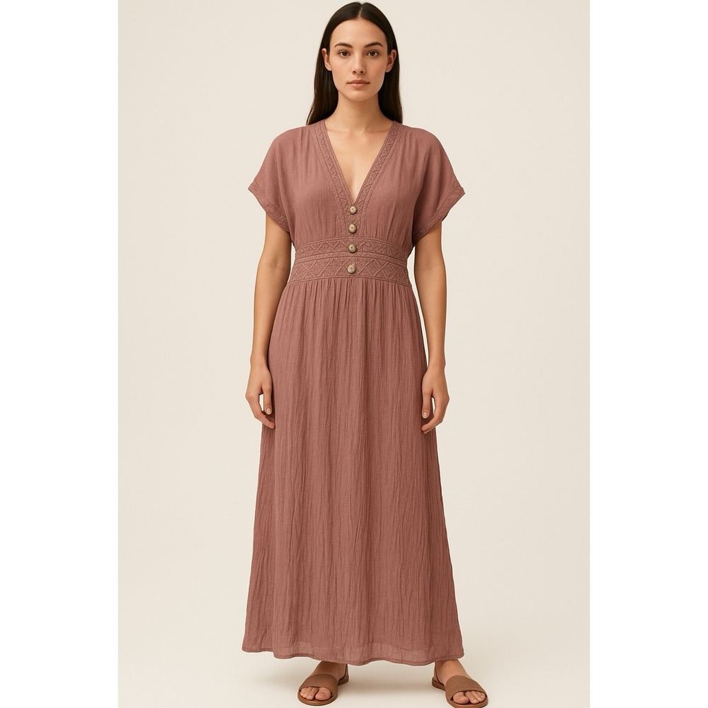 Altar'd State Mauve Brown Maxi Dress